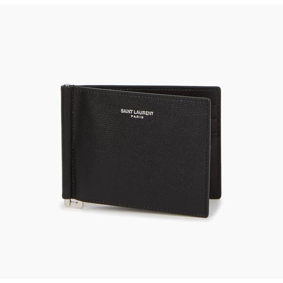 Saint Laurent Black Grain Leather Bifold Wallet New in Box - Picture 1 of 7